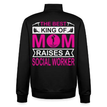 Le meilleur genre de maman élève une assistante sociale - Sweat zippé unisexe en coton bio Stanley/Stella - noir - Dos - AI Model Male 185 light (185cm)