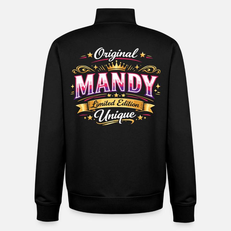 Nom de Mandy - Sweat zippé unisexe en coton bio Stanley/Stella - noir
