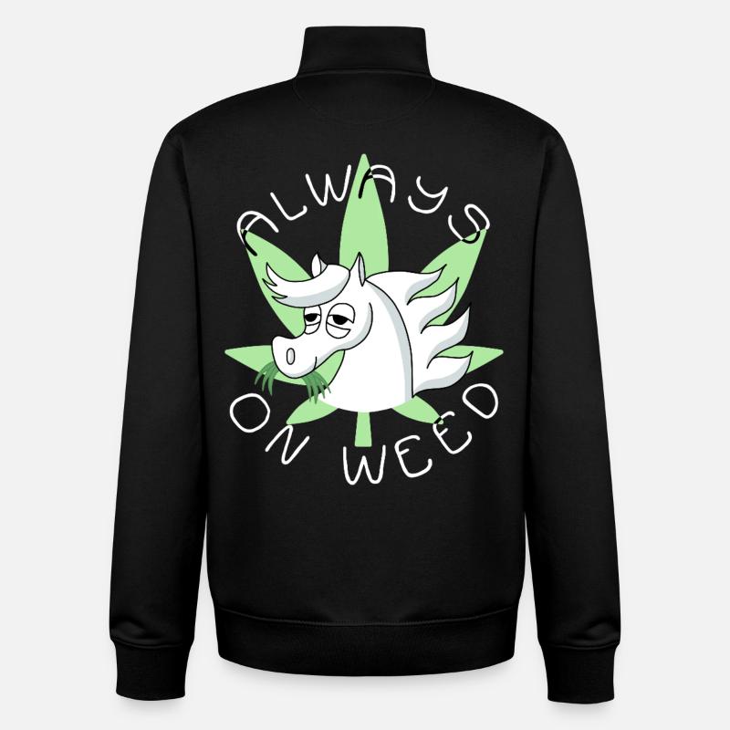 Always on weed - Unisex Organic Zip Sweatshirt von Stanley/Stella - Schwarz