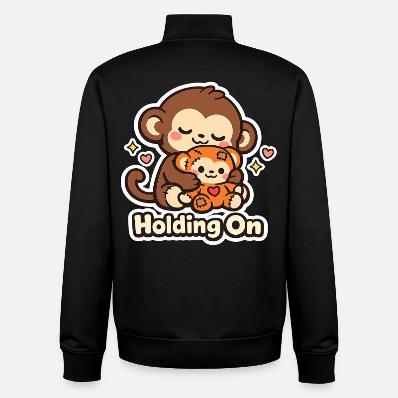 Punch Macaque Holding On - Unisex Organic Zip Sweatshirt von Stanley/Stella - Schwarz
