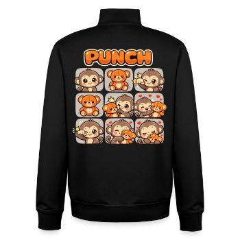 Monkey Cute Baby Fist Punch Gift - Unisex Organic Zip Sweatshirt by Stanley/Stella - black - Back - AI Model Male 185 light (185cm)