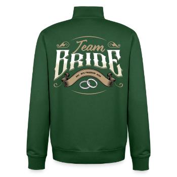 Équipe Mariée 2026 - Sweat zippé unisexe en coton bio Stanley/Stella - vert bouteille - Dos - AI Model Male 185 dark (185cm)