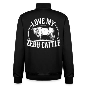 Zebu Cattle Breeding - Unisex Organic Zip Sweatshirt by Stanley/Stella - black - Back - AI Model Male 185 light (185cm)