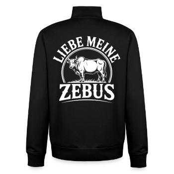 Love My Zebus Cow Silhouette - Unisex Organic Zip Sweatshirt by Stanley/Stella - black - Back - AI Model Male 185 light (185cm)