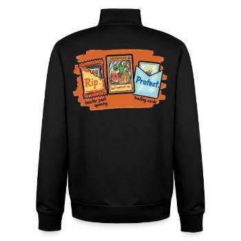 Rip Pull Protect Sammelkarten-Boosterpack-Öffnung - Unisex Organic Zip Sweatshirt von Stanley/Stella - Schwarz - Hinten - AI Model Male 185 light (185cm)