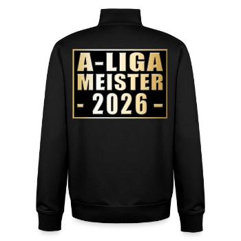 Meister der Kreisliga A 2026 - Unisex Organic Zip Sweatshirt von Stanley/Stella - Schwarz - Hinten - AI Model Male 185 light (185cm)