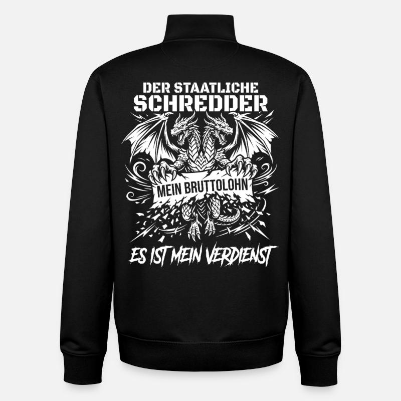 Der Staatliche Drachen Schredder - Unisex Organic Zip Sweatshirt von Stanley/Stella - Schwarz