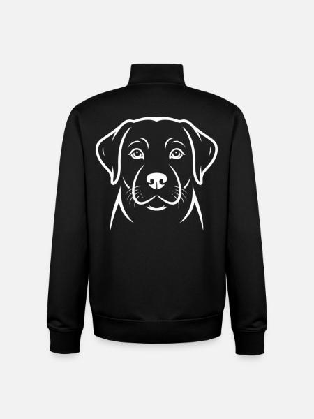 Labrador Dog Line Art Dogs - Unisex Organic Zip Sweatshirt by Stanley/Stella - black