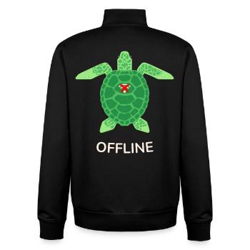 Offline Mode Turtle - Unisex Organic Zip Sweatshirt by Stanley/Stella - black - Back - AI Model Male 185 light (185cm)