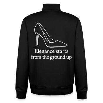 High Heel Line Art – Elegance Fashion Quote - Unisex Organic Zip Sweatshirt by Stanley/Stella - black - Back - AI Model Male 185 light (185cm)