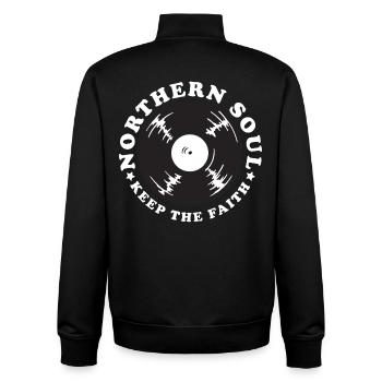 Northern Soul Vintage - Unisex Organic Zip Sweatshirt von Stanley/Stella - Schwarz - Hinten - AI Model Male 185 light (185cm)