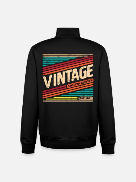 Millésime 1971 - Sweat zippé unisexe en coton bio Stanley/Stella - noir