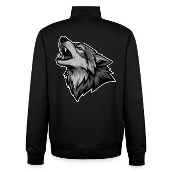 Grauer Wolf heult Wildmond-Wolf-Logo - Unisex Organic Zip Sweatshirt von Stanley/Stella - Schwarz - Hinten - AI Model Male 185 light (185cm)