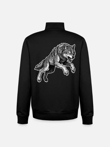 Wild Wolf Race Maskottchen Alpha Wolf - Unisex Organic Zip Sweatshirt von Stanley/Stella - Schwarz