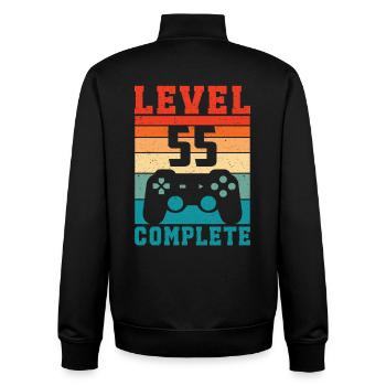 55. Geburtstag Level 55 Complete 55 Jahre Gamer - Unisex Organic Zip Sweatshirt von Stanley/Stella - Schwarz - Hinten - AI Model Male 185 light (185cm)