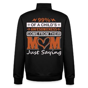 99 % Kinder-Großartigkeit kommt vom Mutter-Shirt - Unisex Organic Zip Sweatshirt von Stanley/Stella - Schwarz - Hinten - AI Model Male 185 light (185cm)