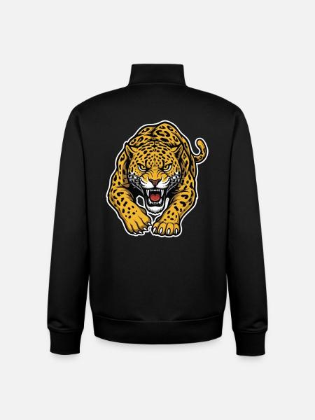 Leopard-Jaguar Wild Attack Maskottchen-Raubtier - Unisex Organic Zip Sweatshirt von Stanley/Stella - Schwarz