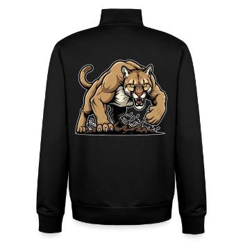 Cougar Mountain Lion Wild Mascot - Unisex Organic Zip Sweatshirt by Stanley/Stella - black - Back - AI Model Male 185 light (185cm)