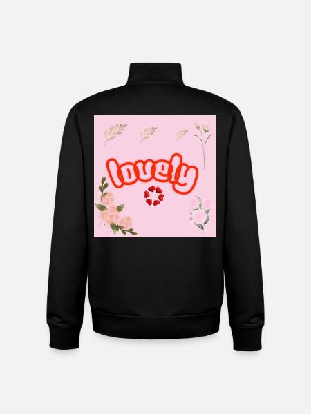 Lucky Neon Floral on Pink - Unisex Organic Zip Sweatshirt by Stanley/Stella - black