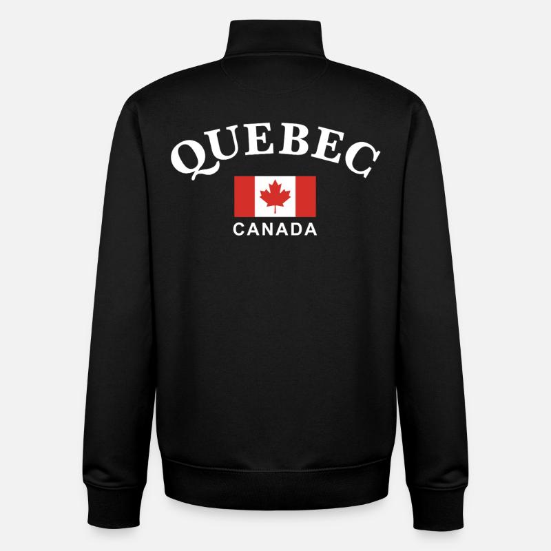 Quebec, Canada - Unisex Organic Zip Sweatshirt by Stanley/Stella - black