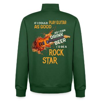 If i could play guitar as good as i can drink Beer - Unisex Organic Zip Sweatshirt by Stanley/Stella - bottle green - Back - AI Model Male 185 dark (185cm)