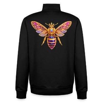 Bienenkönigin de la Reine des Abeilles - Sweat zippé unisexe en coton bio Stanley/Stella - noir - Dos - AI Model Male 185 light (185cm)