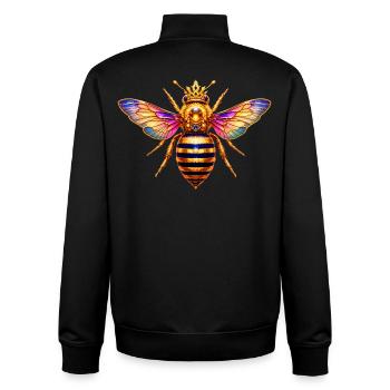 Bienenkönigin de la Reine des Abeilles - Sweat zippé unisexe en coton bio Stanley/Stella - noir - Dos - AI Model Male 185 light (185cm)
