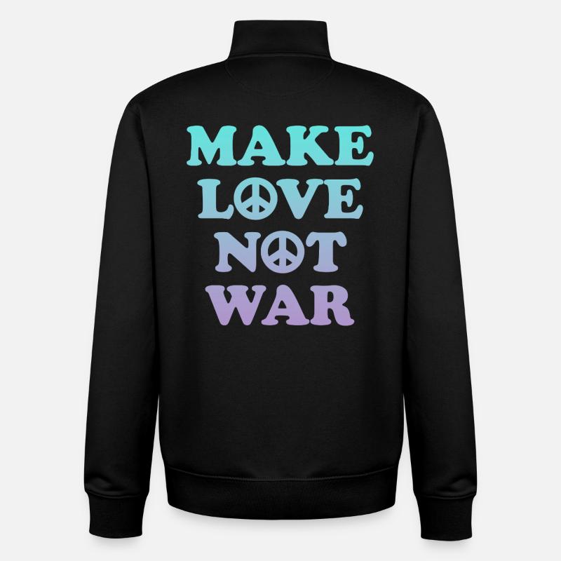 Faites l’amour, pas la guerre - Sweat zippé unisexe en coton bio Stanley/Stella - noir