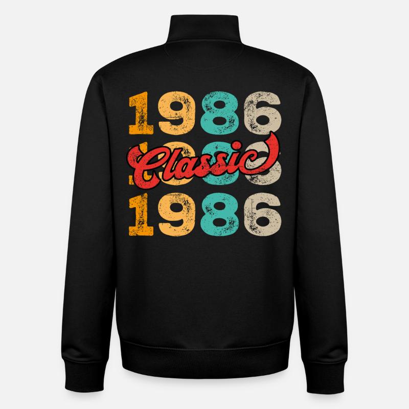 Classique 1986 - Sweat zippé unisexe en coton bio Stanley/Stella - noir