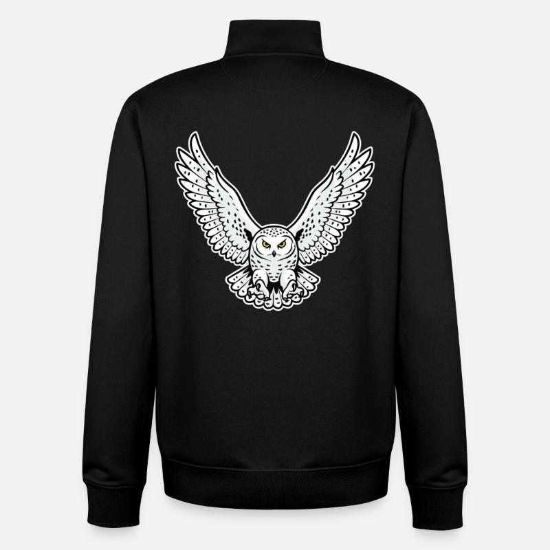 Schneeeule fliegende Angriffseule Haustiereule - Unisex Organic Zip Sweatshirt von Stanley/Stella - Schwarz