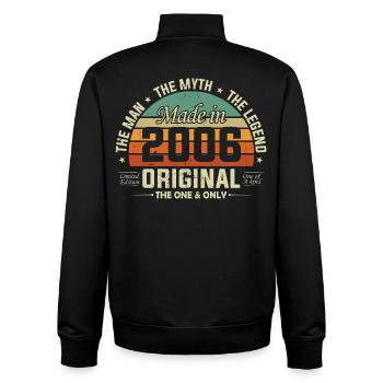 Anniversaire original Vintage 2006 Né Rétro - Sweat zippé unisexe en coton bio Stanley/Stella - noir - Dos - AI Model Male 185 light (185cm)
