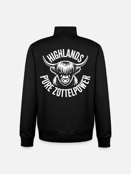 Highland Cow Emblem - Unisex Organic Zip Sweatshirt by Stanley/Stella - black