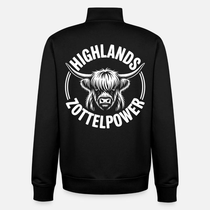Highland Kuh Logo - Unisex Organic Zip Sweatshirt von Stanley/Stella - Schwarz
