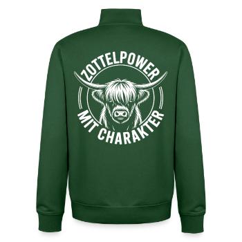 Highlands Zottelpower Highlandrinder - Unisex Organic Zip Sweatshirt von Stanley/Stella - Flaschengrün - Hinten - AI Model Male 185 dark (185cm)