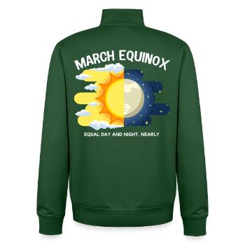 March Equinox Equal Day And Night Ostara - Unisex Organic Zip Sweatshirt by Stanley/Stella - bottle green - Back - AI Model Male 185 dark (185cm)