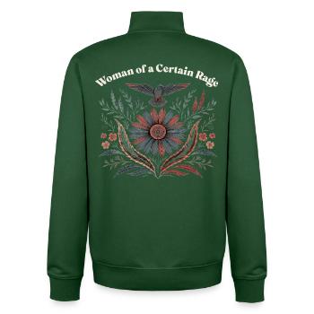 Woman of a Certain Rage Sarcastic Saying Woman - Unisex Organic Zip Sweatshirt by Stanley/Stella - bottle green - Back - AI Model Male 185 dark (185cm)