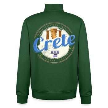 Kreta Insel in Griechenland Retro Vintage Souvenir - Unisex Organic Zip Sweatshirt von Stanley/Stella - Flaschengrün - Hinten - AI Model Male 185 dark (185cm)