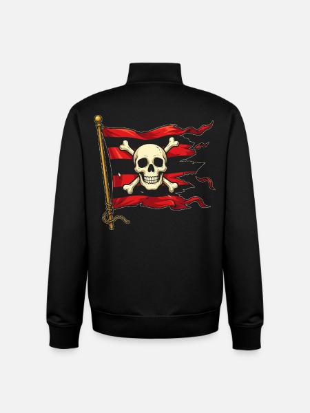 Crâne sur drapeau pirate - Sweat zippé unisexe en coton bio Stanley/Stella - noir