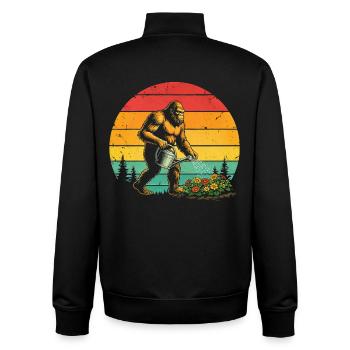 Lustiges Big Foot Gärtner Garten Blumen - Unisex Organic Zip Sweatshirt von Stanley/Stella - Schwarz - Hinten - AI Model Male 185 light (185cm)
