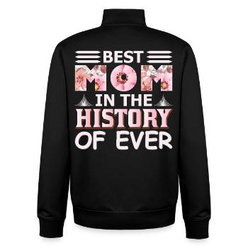 Meilleur cadeau de fête des mères drôle de l’histoire - Sweat zippé unisexe en coton bio Stanley/Stella - noir - Dos - AI Model Male 185 light (185cm)
