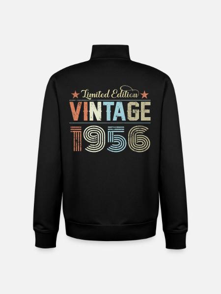 Millésime 1956 - Sweat zippé unisexe en coton bio Stanley/Stella - noir