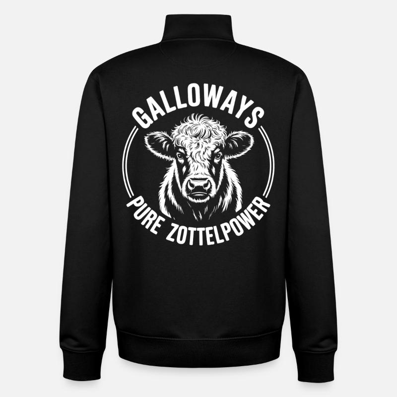 Tête de bœuf de Galloway - Sweat zippé unisexe en coton bio Stanley/Stella - noir