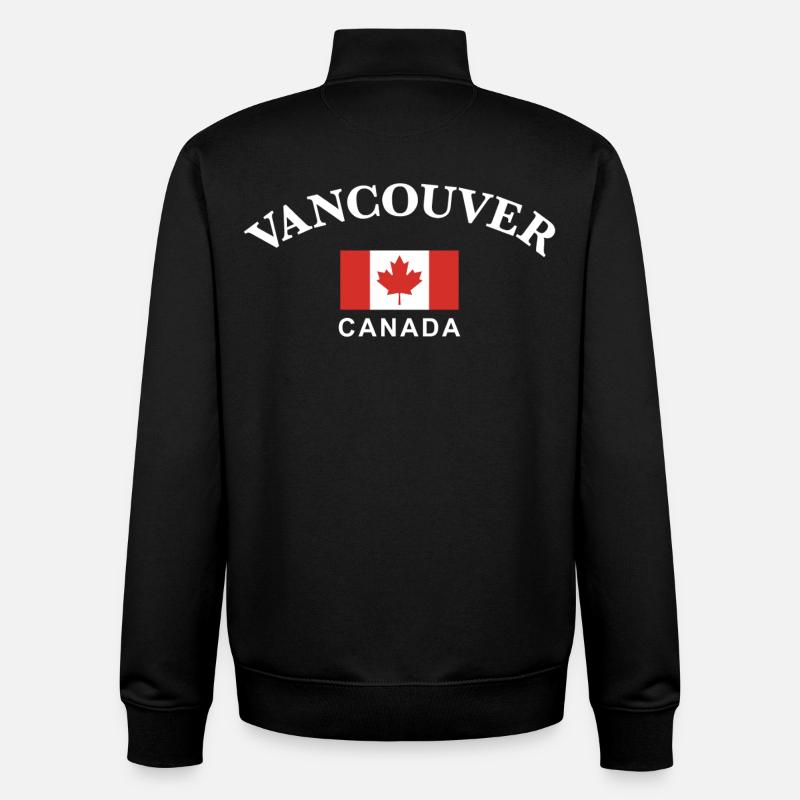 Vancouver, Canada - Sweat zippé unisexe en coton bio Stanley/Stella - noir