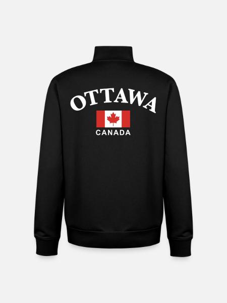 Ottawa, Canada - Sweat zippé unisexe en coton bio Stanley/Stella - noir
