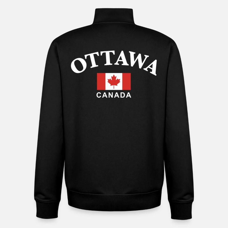 Ottawa, Canada - Unisex Organic Zip Sweatshirt by Stanley/Stella - black