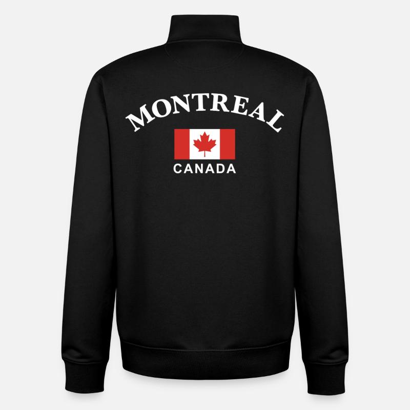 Montréal, Canada - Sweat zippé unisexe en coton bio Stanley/Stella - noir