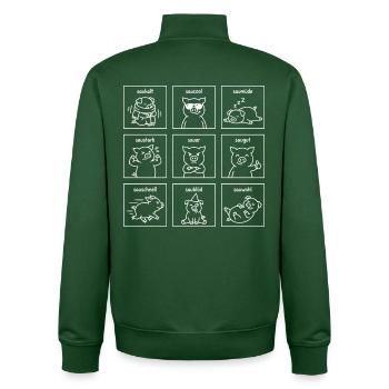 Lustige Schweine Sprüche - Witzige "Sau" Wortspiel - Unisex Organic Zip Sweatshirt von Stanley/Stella - Flaschengrün - Hinten - AI Model Male 185 dark (185cm)
