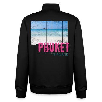 Phuket en Thaïlande Souvenir vintage de vacances à la plage - Sweat zippé unisexe en coton bio Stanley/Stella - noir - Dos - AI Model Male 185 light (185cm)