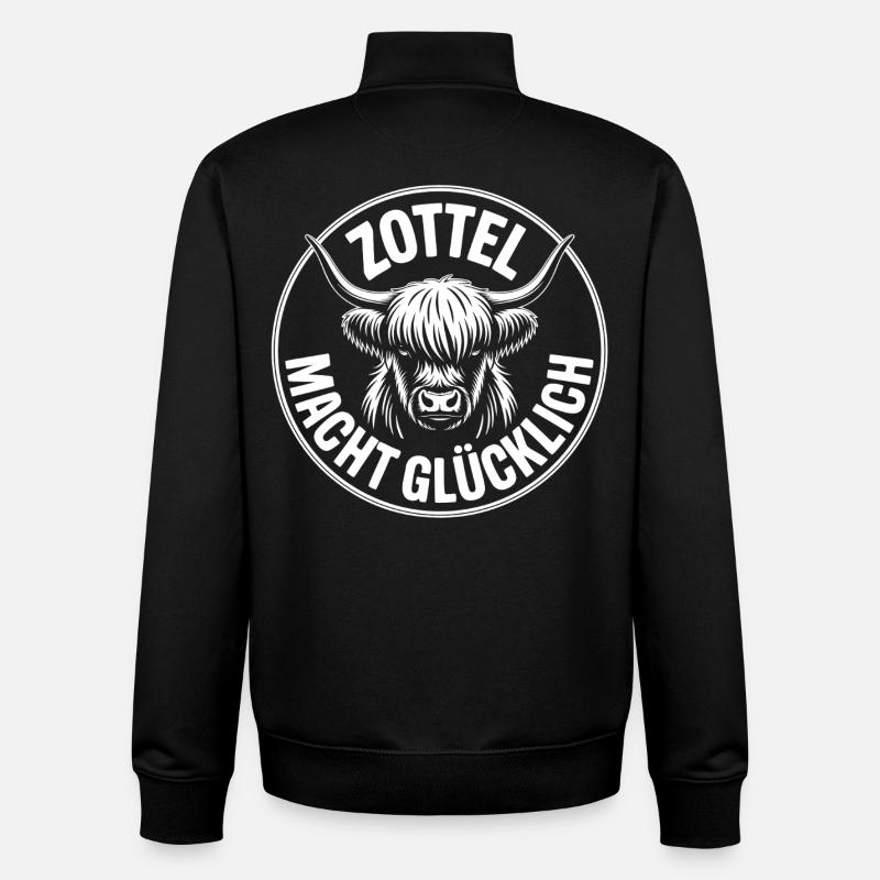 Shaggy rend les Highlands heureuses - Sweat zippé unisexe en coton bio Stanley/Stella - noir