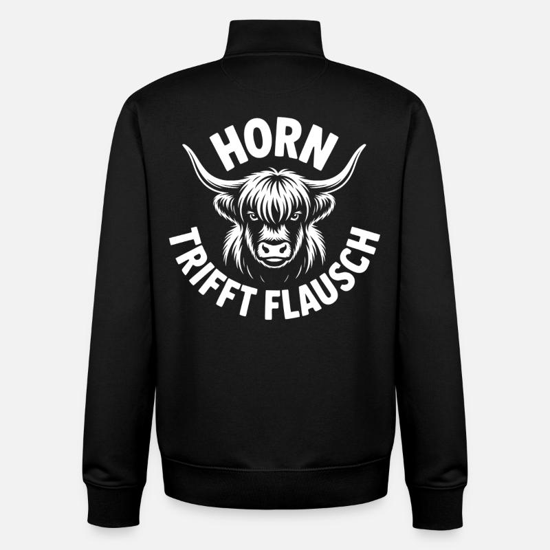 Highlands Horn Meets Fluff - Unisex Organic Zip Sweatshirt by Stanley/Stella - black